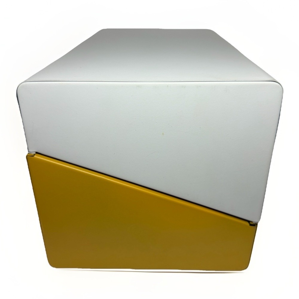 Vintage Mid-Century Glenwood Metal Document Box White/Mustard - Picture 4 of 10